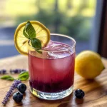 Blueberry Basil Lemon Lavender Mocktail
