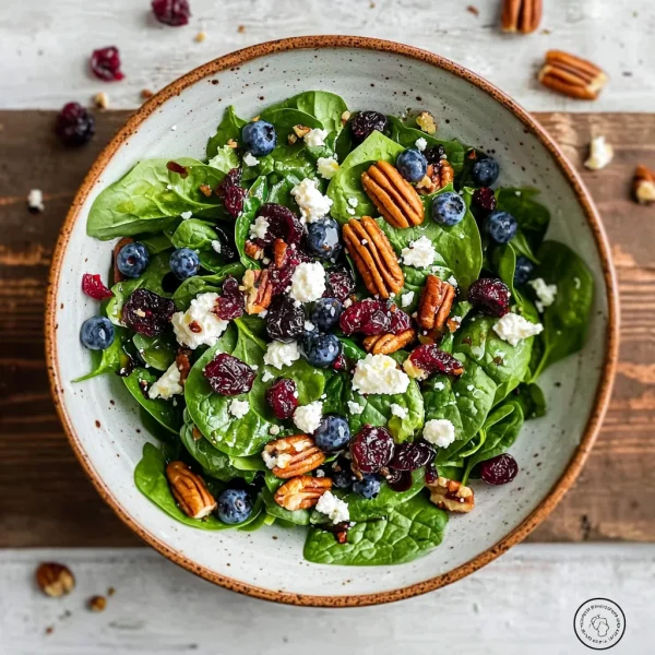 Blueberry Spinach Salad with Honey Balsamic Dressing