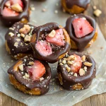 Chocolate Dipped Strawberry Yogurt Pretzel Bites