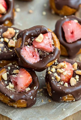 Chocolate Dipped Strawberry Yogurt Pretzel Bites