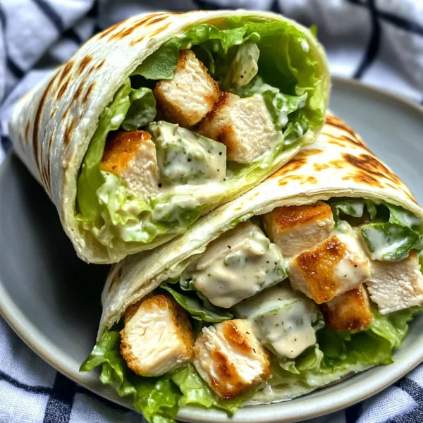 Creamy & Juicy Chicken Caesar Salad Wrap