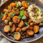 Delicious Roasted Carrots and Lentil Salad with Hummus Recipe