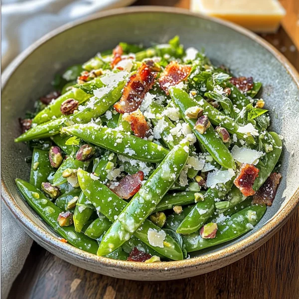 Delicious Snap Pea Salad with Lemon Parmesan Vinaigrette Recipe