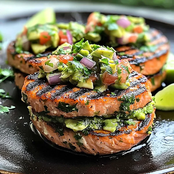 Grilled Salmon Burgers with Avocado Salsa