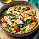 High Protein Mediterranean Chicken Orzo