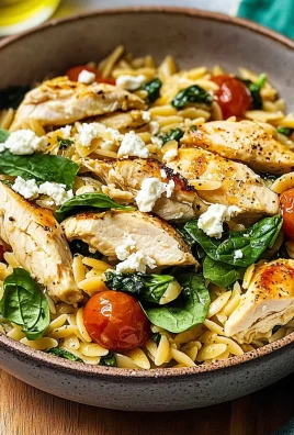 High Protein Mediterranean Chicken Orzo