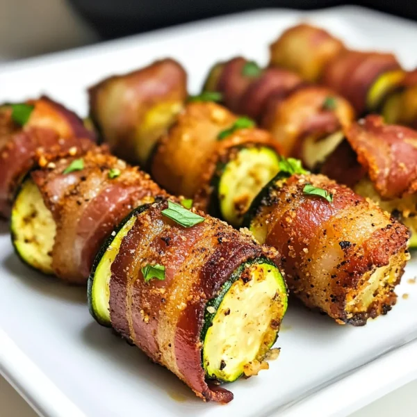 Keto Air Fryer Bacon Wrapped Zucchini Bites