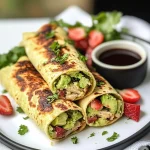 Keto Avocado Chicken Strawberry Salad Rollups