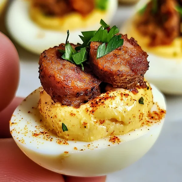 Keto Seafood Boil Deviled Eggs
