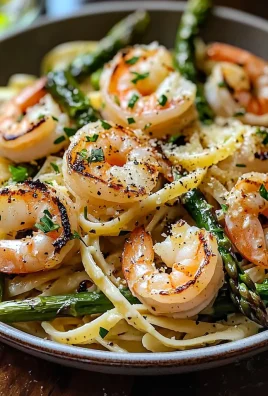 Lemon Asparagus Pasta with Grilled Shrimp