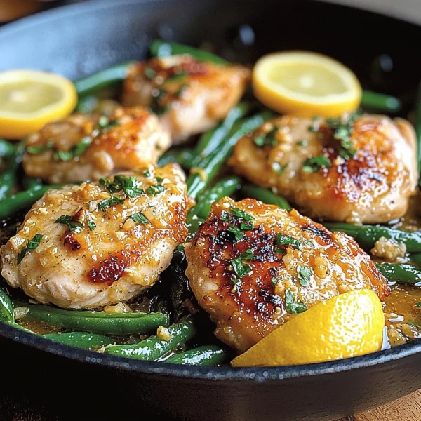 Lemon Garlic Butter Chicken and Green Beans Skillet