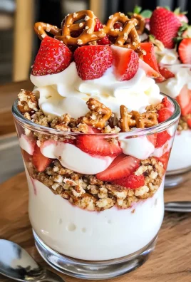 Low Carb Strawberry Pretzel Parfait