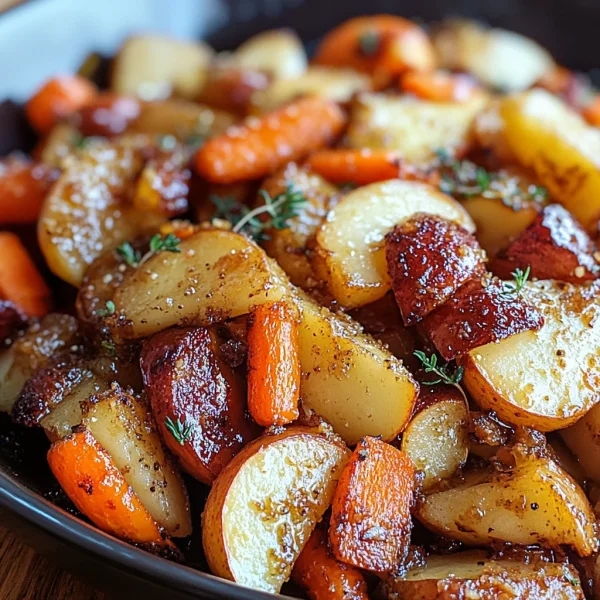 Maple Dijon Roasted Apples & Carrots
