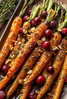 Maple roasted carrots with cranberries