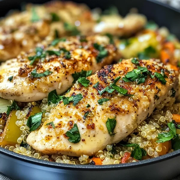 One Pot Garlic Butter Chicken and Quinoa