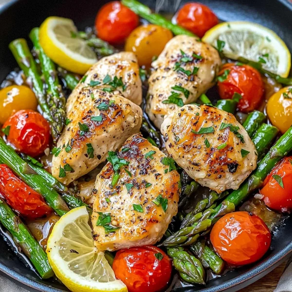 Pan Seared Garlic Chicken Breast With Asparagus