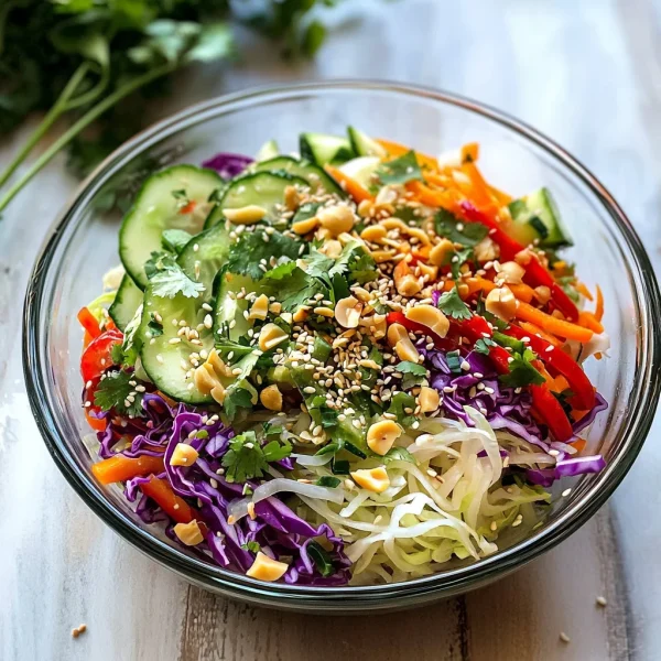 Spring Roll Salad with Spicy Ginger Dressing