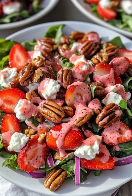 Strawberry & Goat Cheese Salad With Candied Pecans