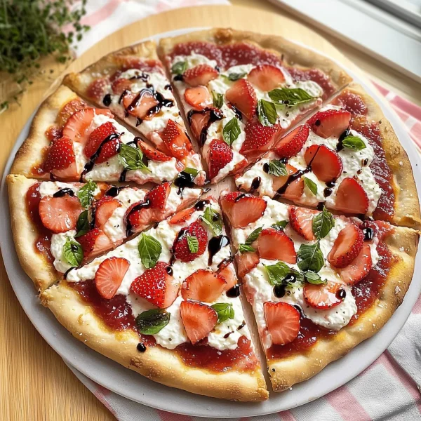 The BEST Strawberry Pizza