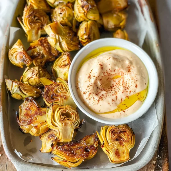 Air Fryer Artichoke Hearts with Garlic Aioli (Keto and Low Carb)