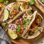 Air Fryer Fish Tacos with Cilantro Lime Slaw