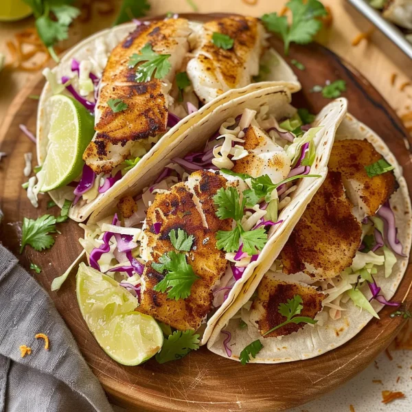 Air Fryer Fish Tacos with Cilantro Lime Slaw