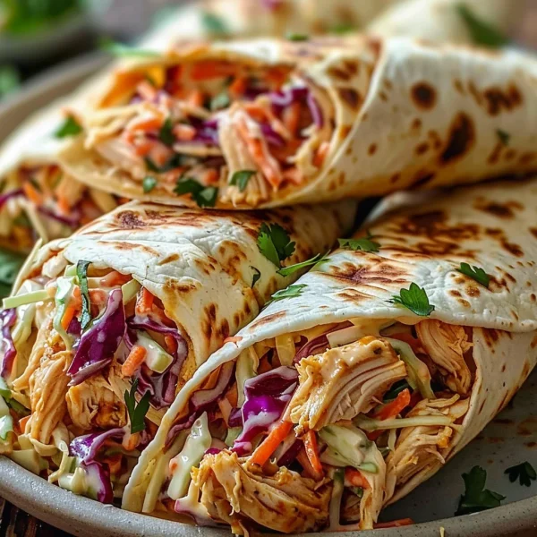 BBQ Chicken Coleslaw Wraps