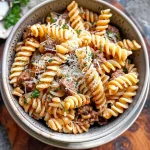 Beef and Rotini in Garlic Parmesan Sauce