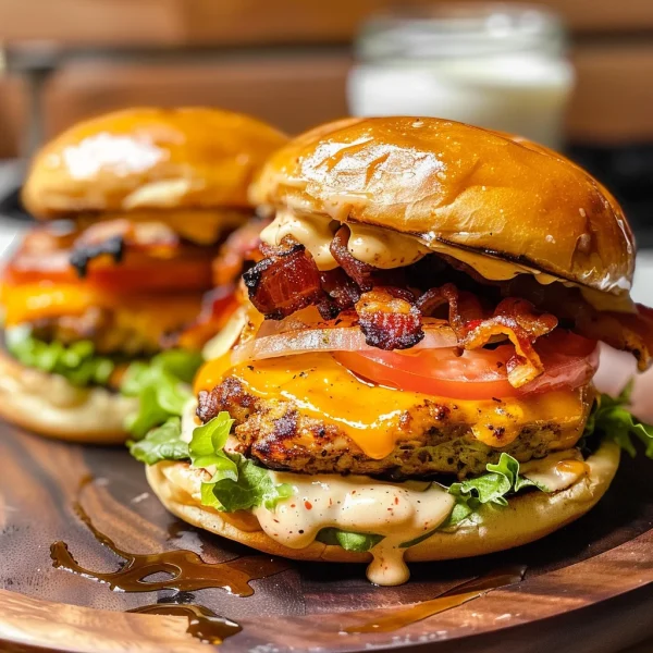 Cheddar Ranch Chicken Burgers
