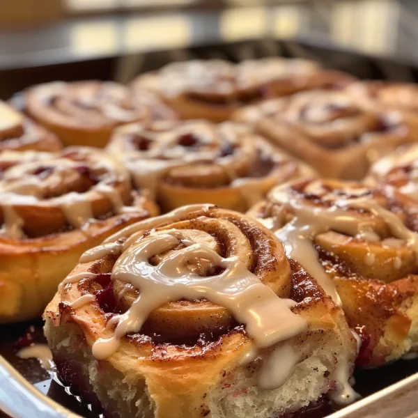 Cherry Cinnamon Rolls with Homemade Filling