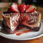 Chocolate Strawberry Swirl Cheesecake