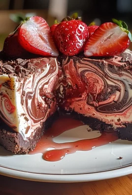 Chocolate Strawberry Swirl Cheesecake