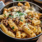 Creamy Parmesan Beef Rigatoni