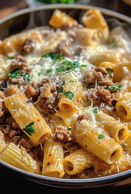 Creamy Parmesan Beef Rigatoni