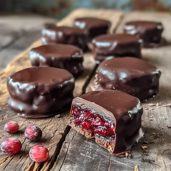 Dark Chocolate Covered Cranberry Sauce Bites