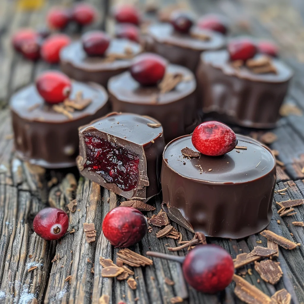Dark Chocolate Covered Cranberry Sauce Bites image 3