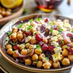 Feta & Cranberry Chickpeas with Lemon Vinaigrette – The Best 10-Minute Zesty Salad