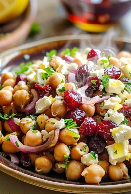 Feta & Cranberry Chickpeas with Lemon Vinaigrette – The Best 10-Minute Zesty Salad