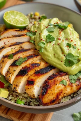 Grilled Chicken Quinoa Bowls with Avocado Sauce Delight!