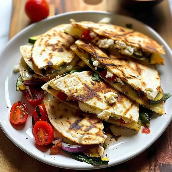 Grilled Mediterranean Veggie Quesadillas