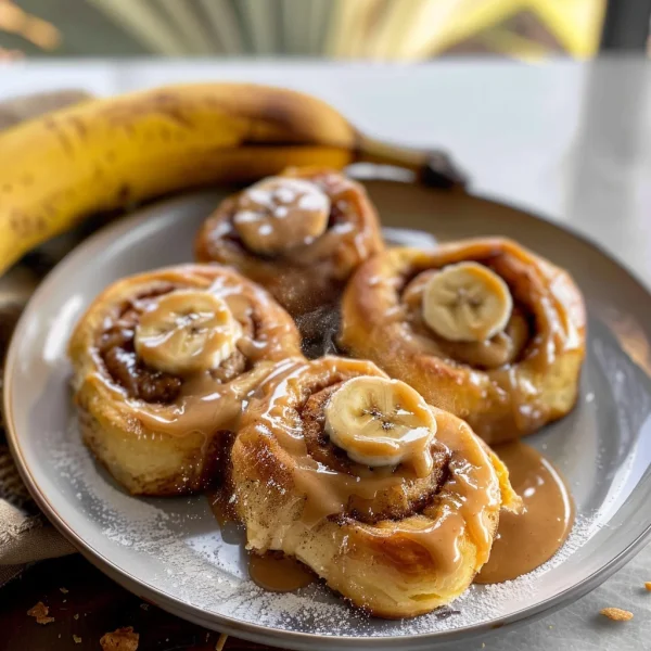 Peanut Butter Banana Cinnamon Rolls
