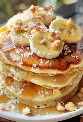 Toasted Coconut Macadamia Pancakes with Coconut Syrup