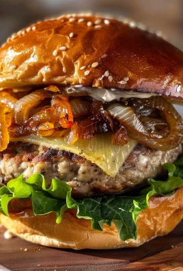Turkey Burgers with Caramelized Onions and Aioli