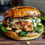 White Cheddar and Spinach Chicken Burgers