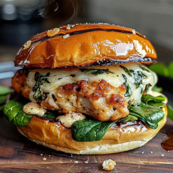White Cheddar and Spinach Chicken Burgers
