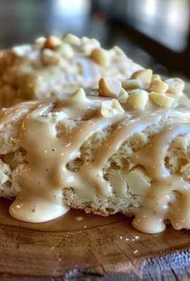 White Chocolate Macadamia Scones with Browned Butter Glaze