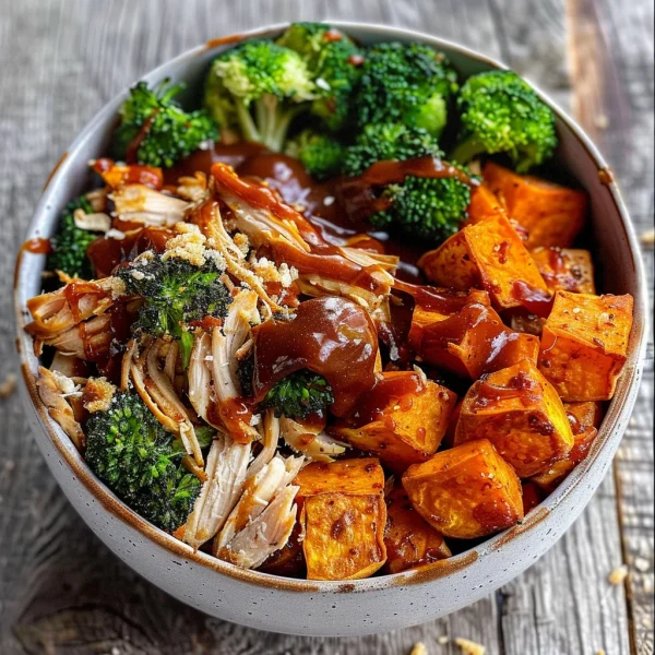 BBQ Chicken & Roasted Sweet Potato Bowls Recipe