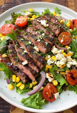 Balsamic Steak Gorgonzola Salad with Grilled Corn