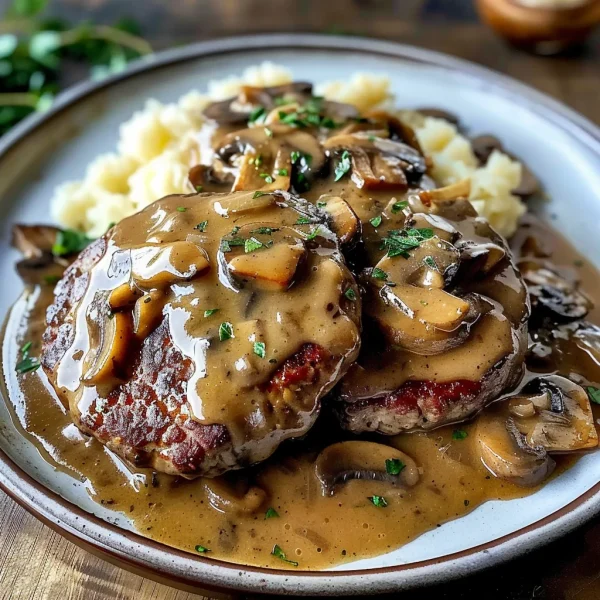 Bobby Flay Salisbury Steak with Mushroom Gravy