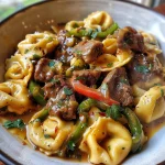 Cheesesteak Tortellini in Rich Provolone Sauce